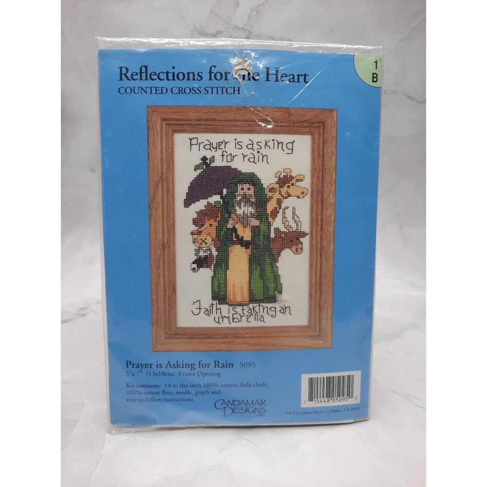 Vintage Candamar Designs Counted Cross Stitch Kit Prayer is Asking for Rain 5x7
